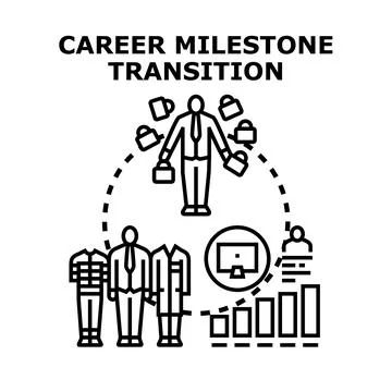 Career milestone transition concept vector illustration Stock Illustration