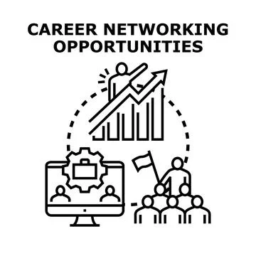 Career networking opportunities developing professional growth concepts Stock Illustration