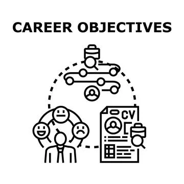 Career objectives planning professional development choices illustration Stock Illustration