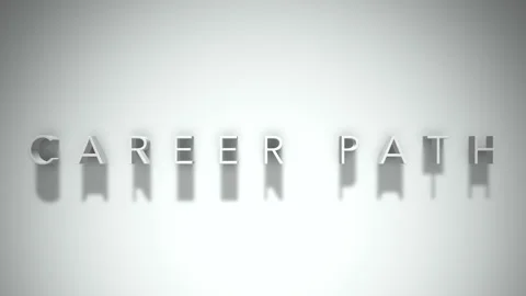 Career path 3D title animation with shadows on a white background Stock Footage 296919259