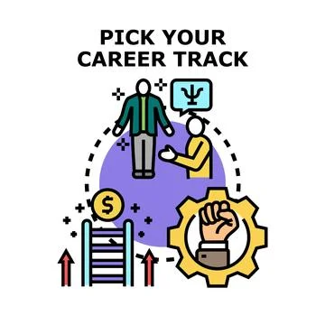 Career path choosing process guiding professional development Stock Illustration