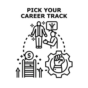Career path choosing process guiding professional development Stock Illustration