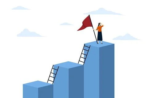 Career path concept, Steps to grow business, ladder of success, progress. Stock Illustration