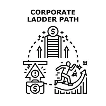 Career path development achieving success corporate goals Иллюстрация