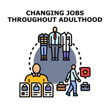 Career path evolution and changing jobs concept Stock Illustration