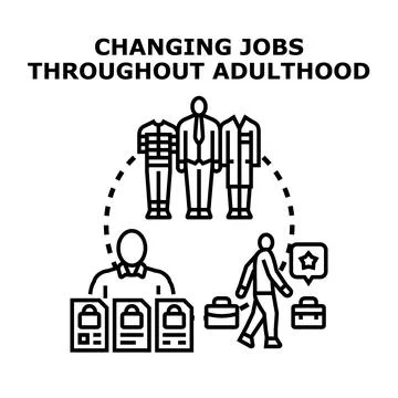 Career path evolution and changing jobs concept Stock Illustration