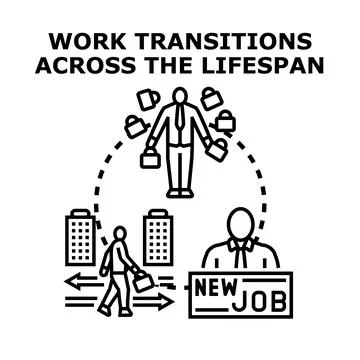 Career path evolution and professional transitions concepts Stock Illustration