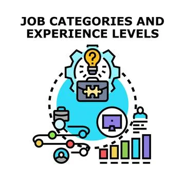 Career path experience development levels concept Stock Illustration