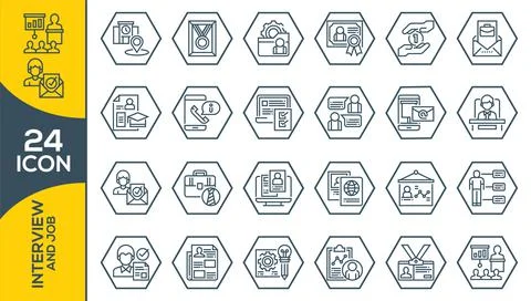 Career Path Icons. Gray Flat Design. Vector Illustration. Simple Set of Head  イラスト素材