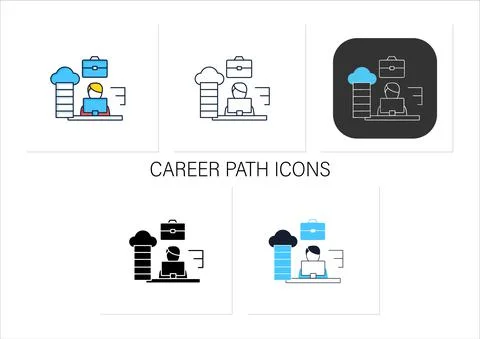 Career path icons set Stock Illustration