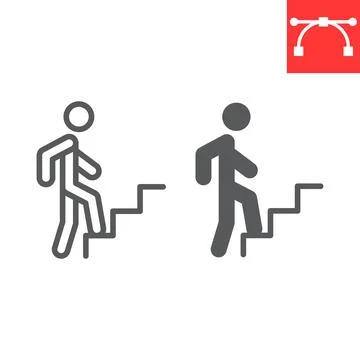 Career path line and glyph icon Ilustración de archivo