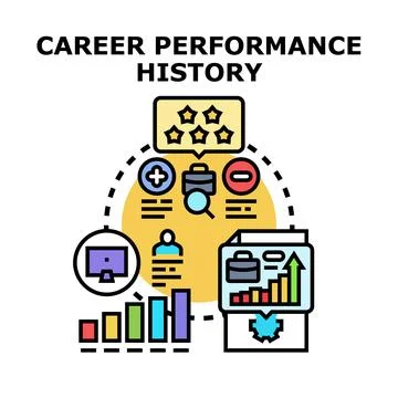 Career performance history tracking, evaluation, and growth Stock Illustration