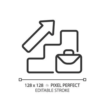 Career pixel perfect linear icon Illustrazione stock