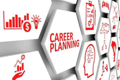 CAREER PLANNING concept cell background 3d illustration Stock Illustration