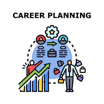Career planning developing professional growth strategy vector Stock Illustration