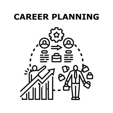 Career planning developing professional growth strategy vector Illustrazione stock