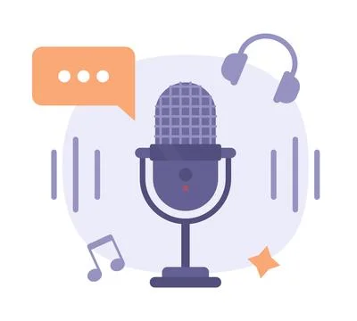 Career in podcasting flat concept vector spot illustration Stock Illustration