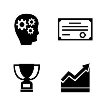 Career Progress. Simple Related Vector Icons Stock Illustration