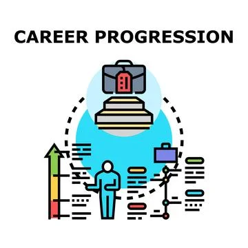 Career progression path to professional success concept Illustrazione stock