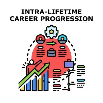 Career progression path showing professional development and growth Illustrazione stock