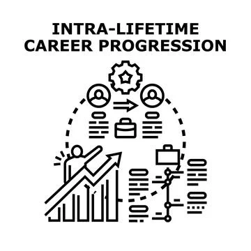 Career progression path showing professional development and growth Stock Illustration