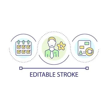Career promotion in short term loop concept icon Stock Illustration