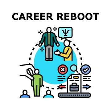 Career reboot concept, changing professional pathway Stock Illustration