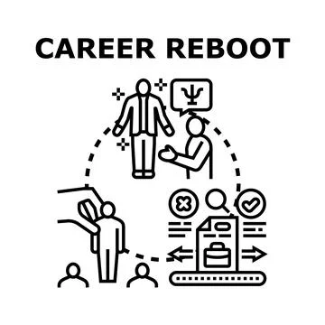 Career reboot concept, changing professional pathway Stock Illustration