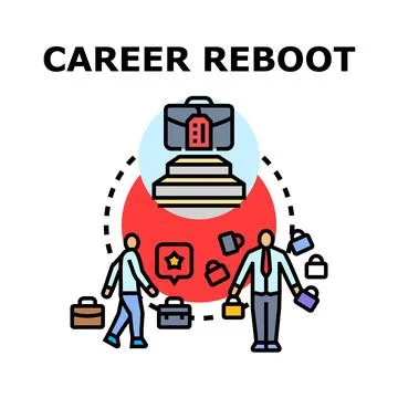 Career reboot concept finding new path opportunities Stock Illustration