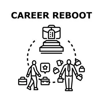 Career reboot concept finding new path opportunities Stockillustratie