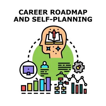 Career roadmap and self planning concept illustration Stock Illustration