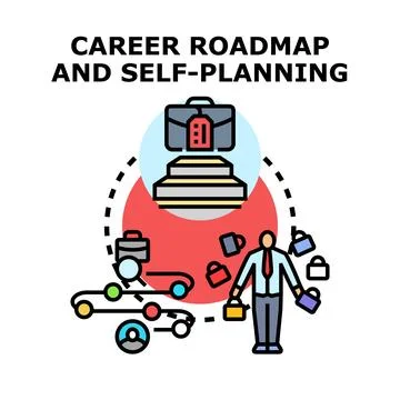 Career roadmap and self planning future goals concept Stock Illustration