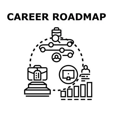 Career roadmap planning professional development path progress 스톡 일러스트