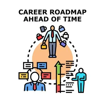Career roadmap planning for professional development and growth Stock Illustration