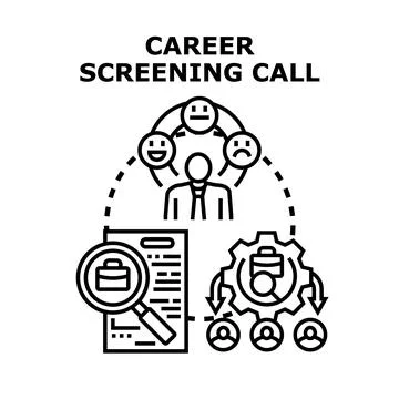 Career screening call concept for job applicant selection イラスト素材