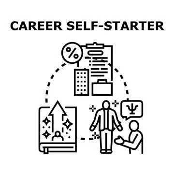 Career self starter concept gaining new job opportunities Stock Illustration