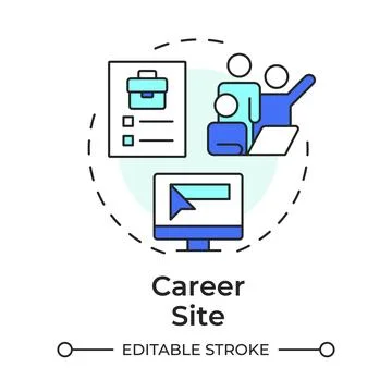 Career site multi color concept icon Stock Illustration