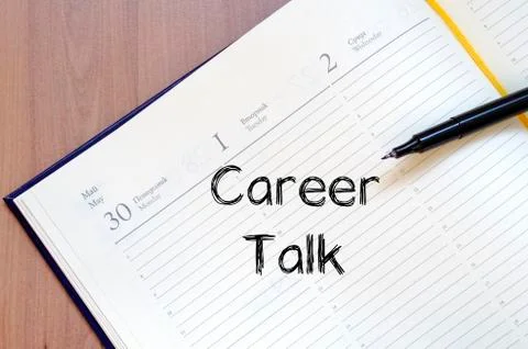 Career talk write on notebook Stock Photos