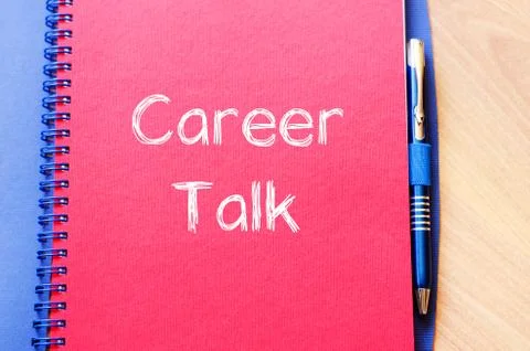 Career talk write on notebook Stock Photos