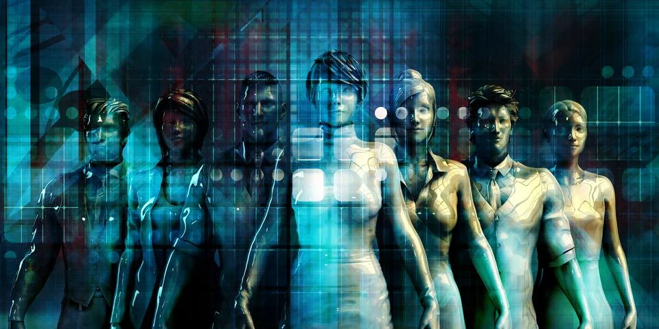Career Technology Development with Artificial Intelligence 스톡 일러스트