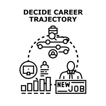 Career trajectory decision making process and professional path planning Stock Illustration