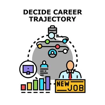 Career trajectory decision making process and professional path planning Stock Illustration
