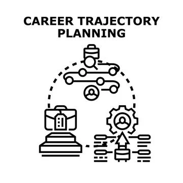Career trajectory planning achieving professional development goals Stock Illustration