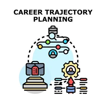 Career trajectory planning achieving professional development goals Stock Illustration