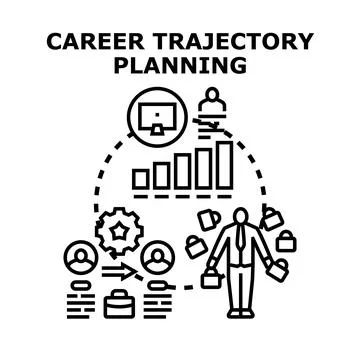 Career trajectory planning aiming professional development success 스톡 일러스트