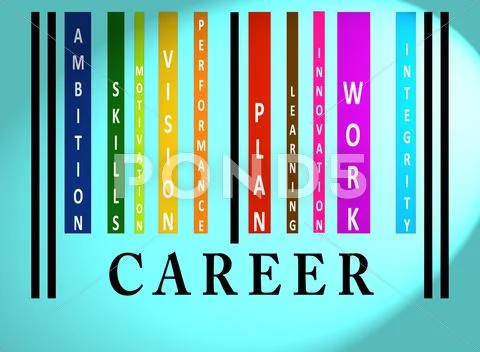 Career word on colored barcode Stock Illustration