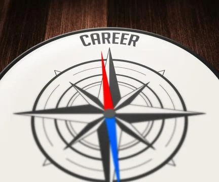 Career word indicated by compass Stock Illustration