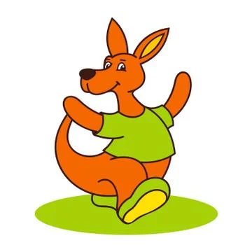 Carefree kangaroo logo Stock Illustration