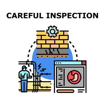 Careful inspection concept presenting construction and health checks Illustrazione stock