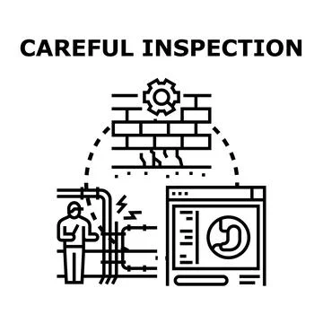 Careful inspection concept presenting construction and health checks Ilustración de archivo
